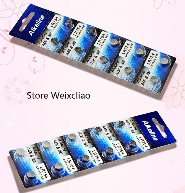 1 AG5 LR754 193 393 393A SR754 L754 LR48 1.55V Alkaline Button Cell ...