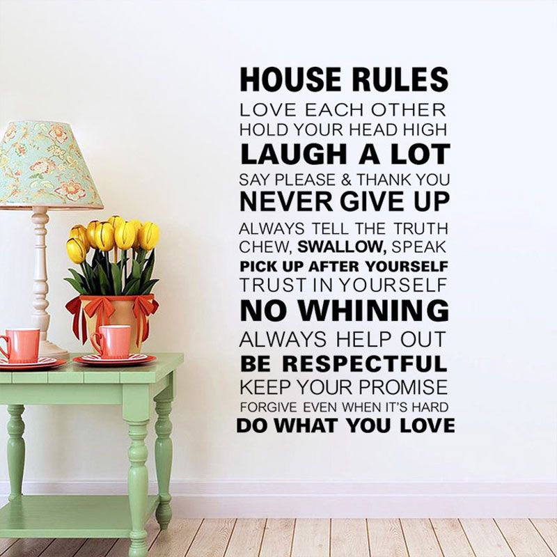 Acheter Nouvelle Famille Maison Regles Stickers Muraux Decor A La Maison Amour Art Citation Vinyle Decor Amovible Mur Art Stickers Livraison Gratuite De 5 51 Du Kity12 Dhgate Com