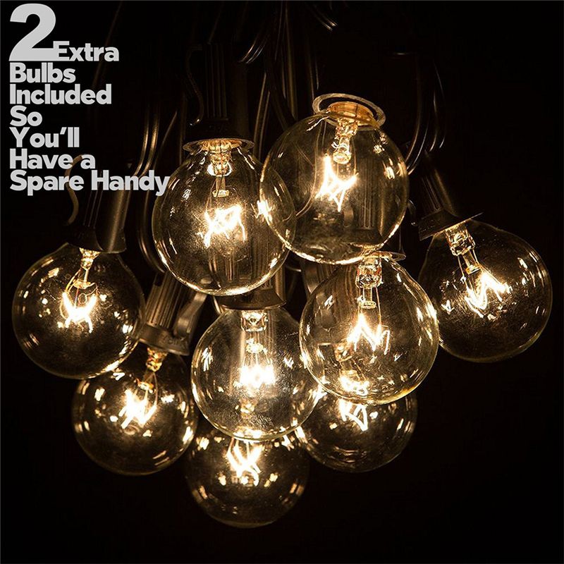 25ft G40 Globe String Lights With 25 Clear Bulbs For Outdoor Light 25ft G40 Globe String Lights With 25 Clear Bulbs For Outdoor Light Decoration Restaurant Garden Patio Party Wedding Porch Rose