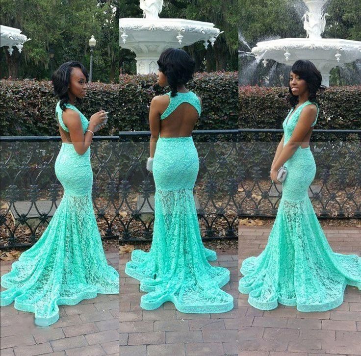 2017 full lace black girl evening dress african