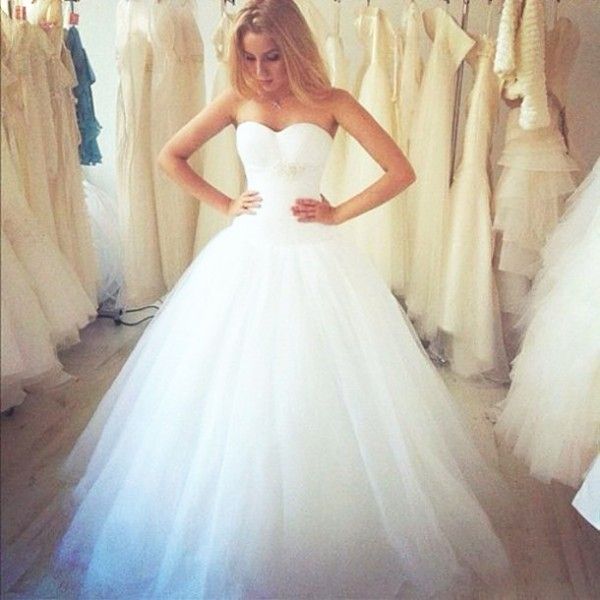 strapless puffy wedding dresses