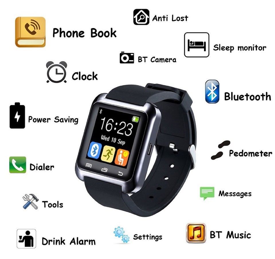 Suministro Al Por Mayor Bluetooth U80 Inteligente Reloj BT Notificación MTK  WristWatch Para El IPhone 4 / 4S / 5 / 5S Samsung S4 / Nota 2 / De  Dogtrainingcollar, 12,03 € | Es.DHgate.Com