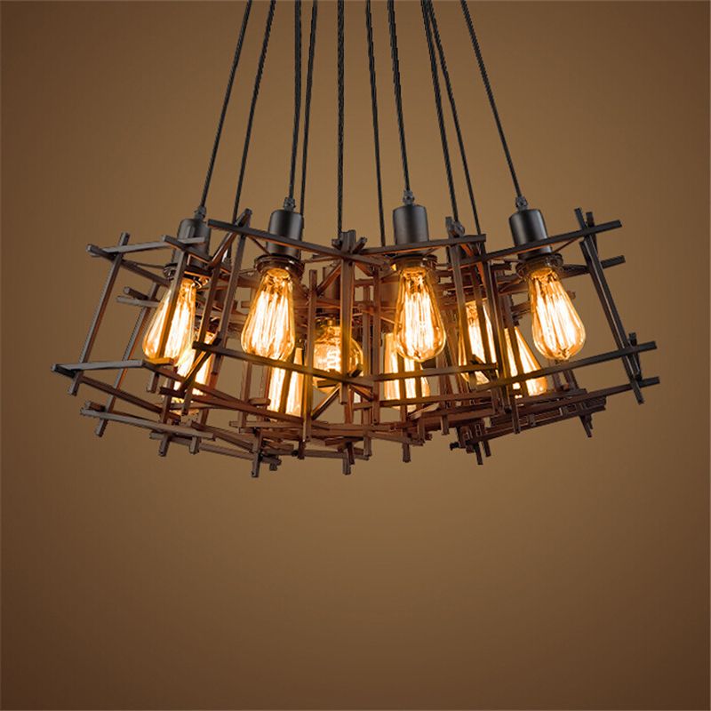 American Loft Vintage Pendant Light Personality Wrought Iron Lights American Loft Vintage Pendant Light Personality Wrought Iron Lights Edison Bulb Nordic Lamp Cage Lighting Fixtures Multi
