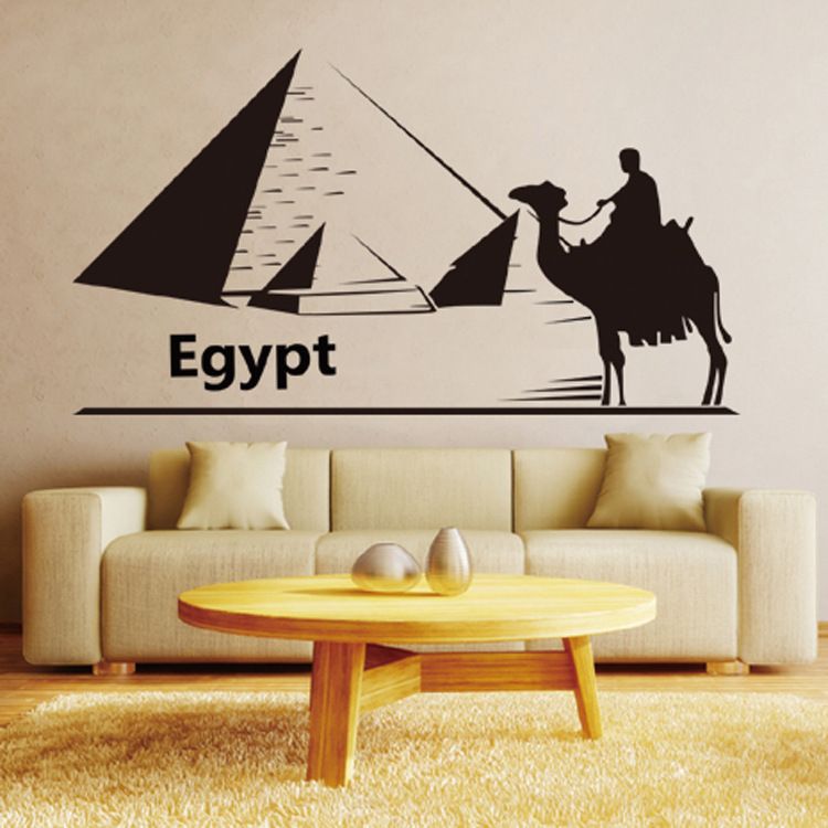 One Person On The Camel To The Pyramid In Egypt Wall Stickers For
