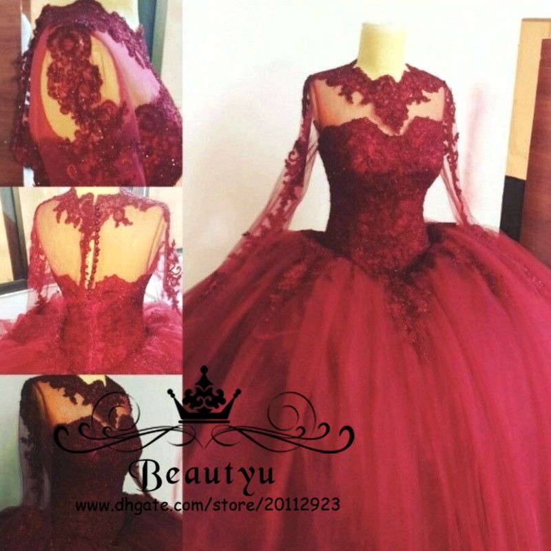 Red long sleeve dress sweet 16 dress