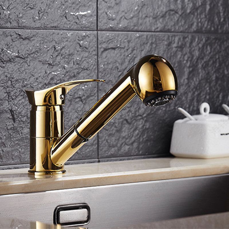 Long Mouth Solid Brass Kitchen Sink Faucet With Single Handle Modern Wall Mounted Sink Faucets Best Gold Brass Faucet