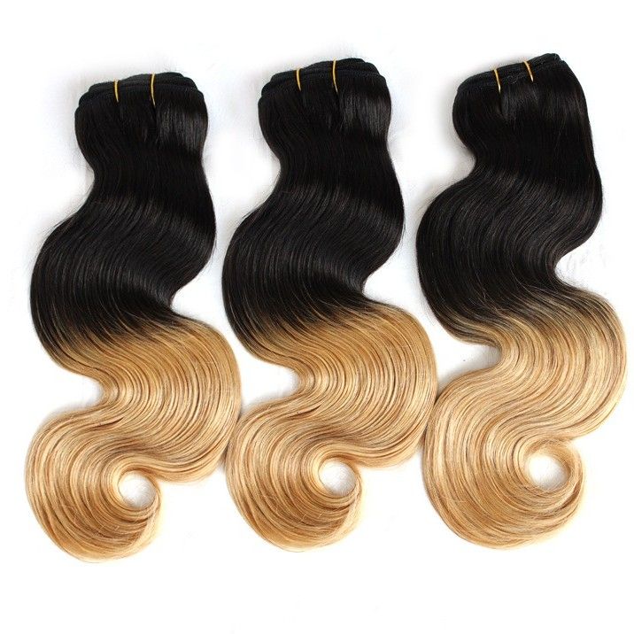 Greatremy Ombre Hair Weave Weft Ombre Dip Dye Two Tone T1b