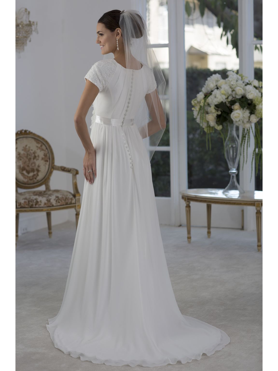 Discount Informal Chiffon Temple Modest Wedding Dresses ...
