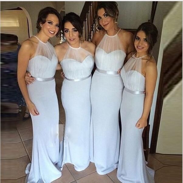 Long Bridesmaid Dresses 2016 Sexy Scoop Mermaid Tulle Formal Evening ...