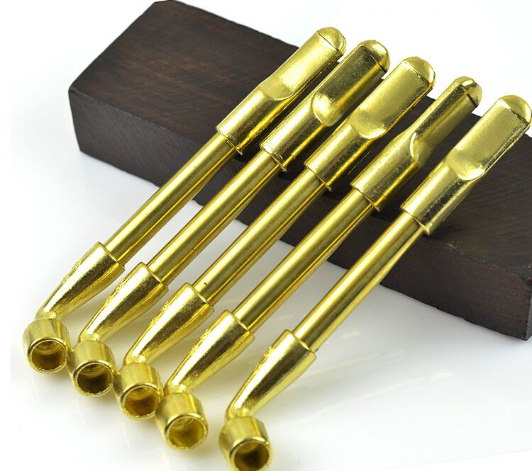 Classic Brass Smoking Pipe Stems Stretchable Smoking Pipe Cigarette