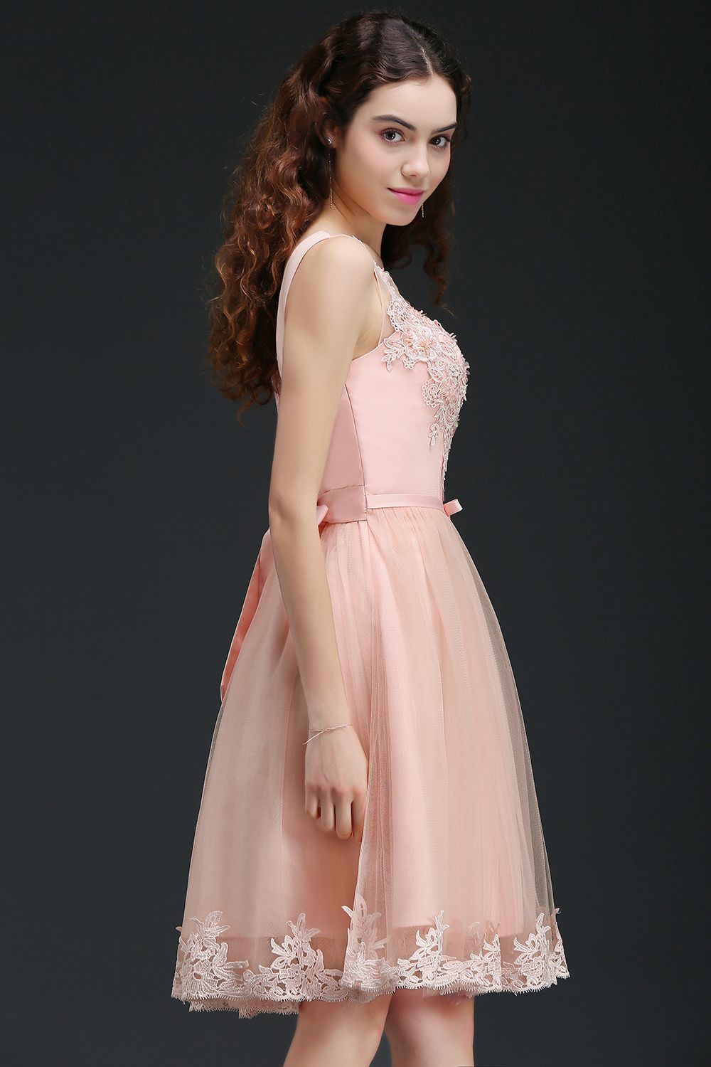 peach dress for graduation