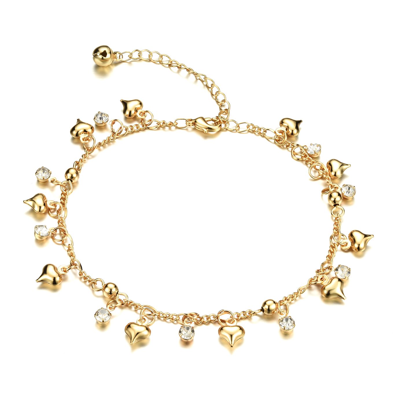 gold ankle charm bracelet