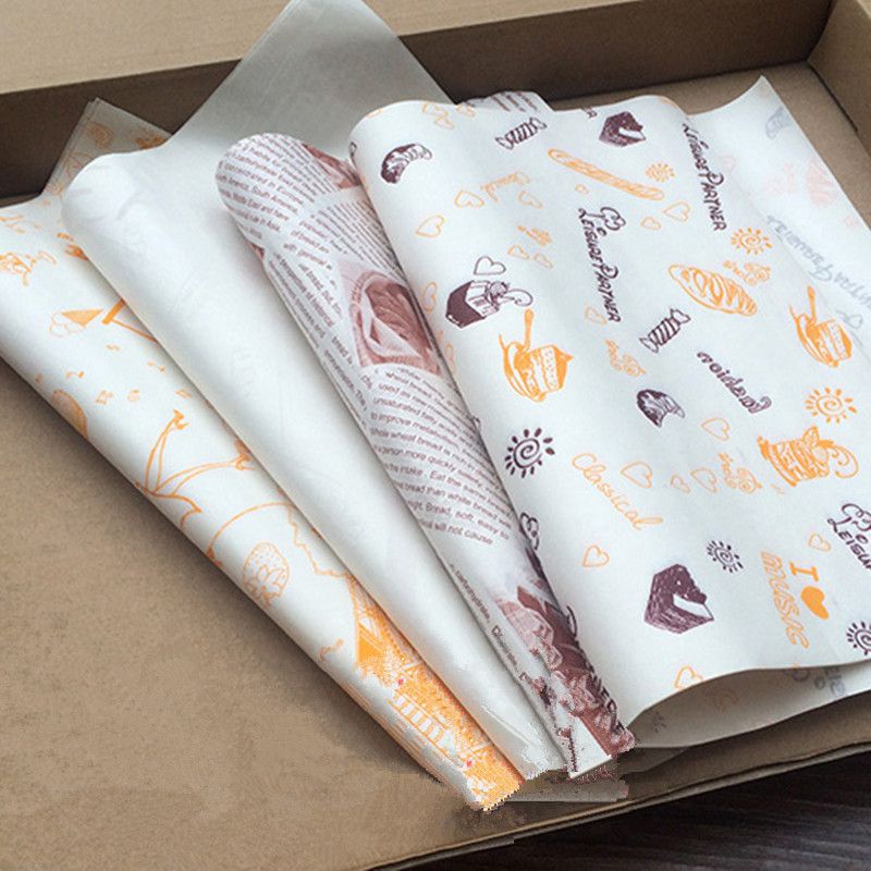Flower Printed Wax Paper For Food Colored Candy Packaging Wax Paper