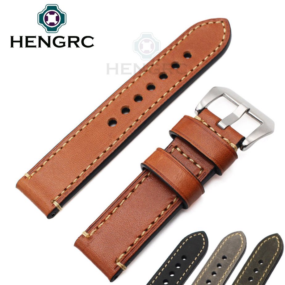 Hengrc Watch Bands Strap 24mm 22mm 20mm Mens 100 Italian Genuine