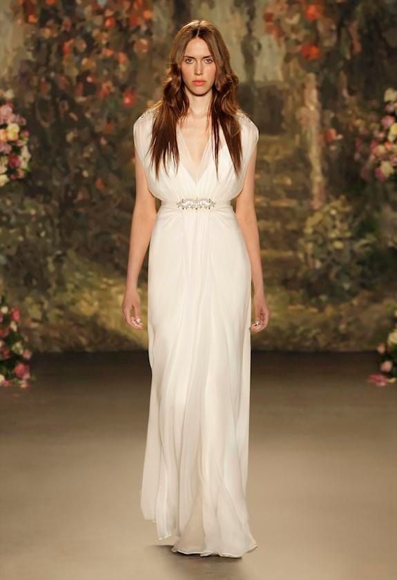 silk white wedding gown