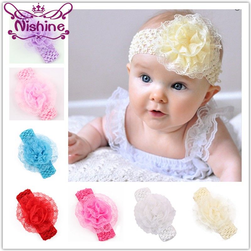 Baby Girl Kids Lace Crown Sequin Elastic Hair Band Headwear Headband Haeddress