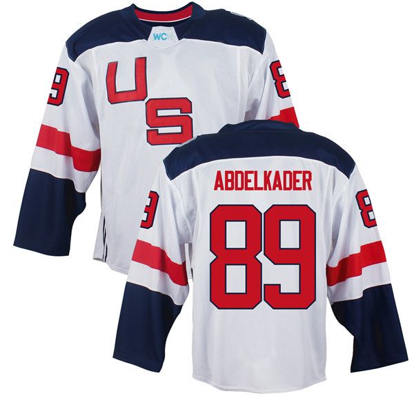 Men's Team USA #89 Justin Abdelkader White 2016 World Cup of Hockey Game Jersey Men's Team USA #89 Justin Abdelkader White 2016 World Cup of Hockey Game Jersey