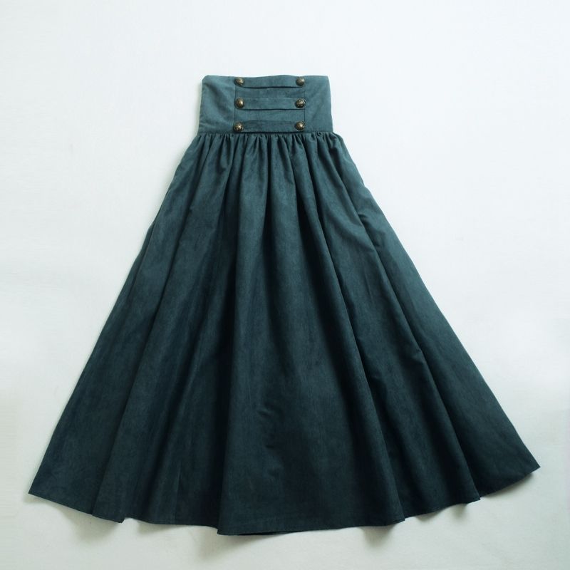Guerra Civil vitoriana steampunk caminhada saia mulheres Vintage cintura alta gótico Lolita saias azul / verde / marrom / roxo