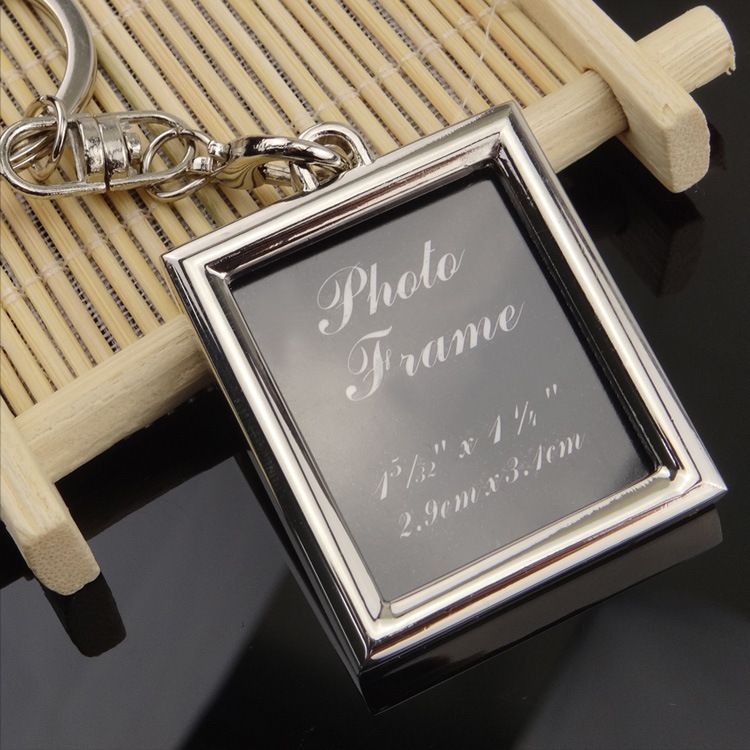 Zinc Alloy Blank Photo Frame Keychain Metal Keyring 6 Patterns DIY