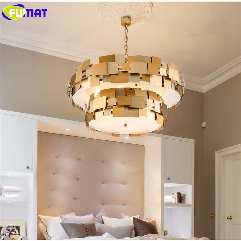 Fumat Double Layer Block Pendant Lights Stainless Steel Light Fumat Double Layer Block Pendant Lights Stainless Steel Light Fixtures Art Deco Lamp Modern Fashion Dinning Room Lamps Brass Hanging
