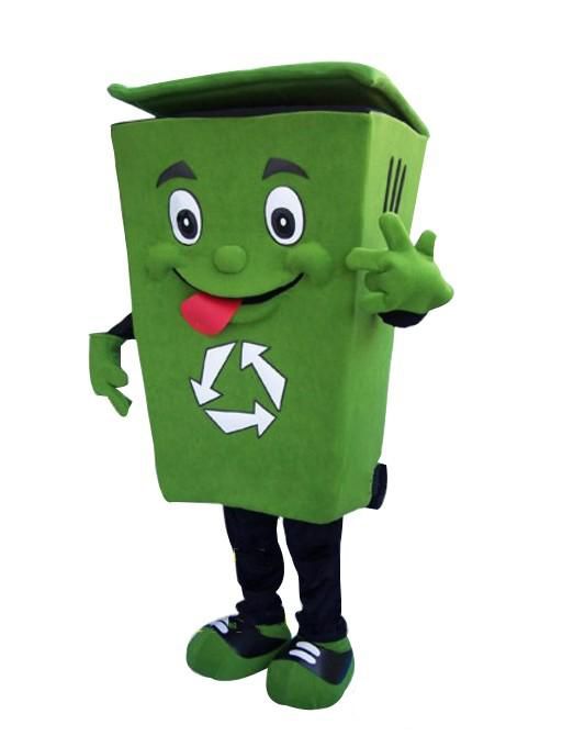 recycle trash can mascot waste ash bin costume fancy party dress