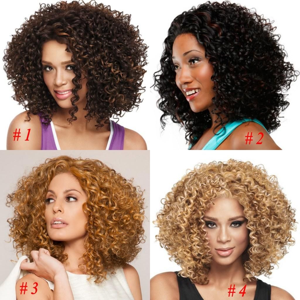 Großhandel African American Perücken Synthetische Faser Spitze Front Verworrenes Lockiges Haar Perücken Für Schwarze Frauen Mode 4 Styles Brasilianische Haar Webart 2016 Von Myerdresses $27 34 Auf De Dhgate