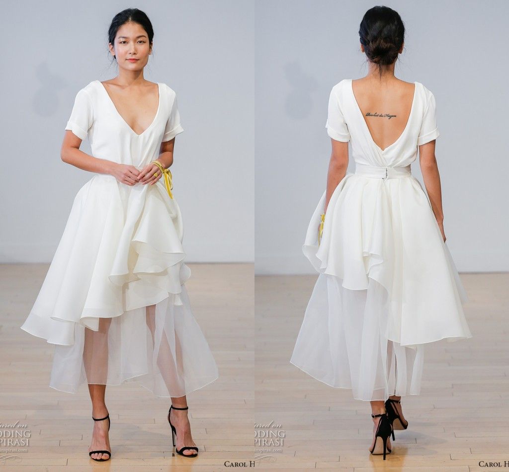 casual short wedding dresses for fallimage