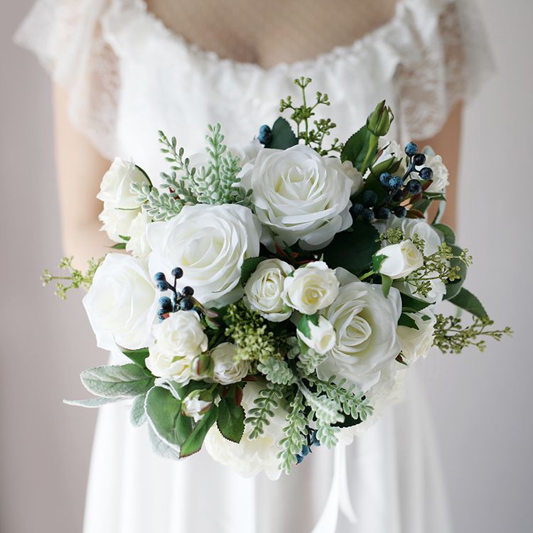 Jane Vini Vintage White Bouquet Mariage Winter Wedding Flowers