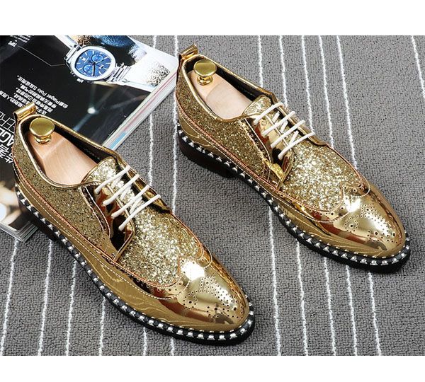 mens glitter brogues