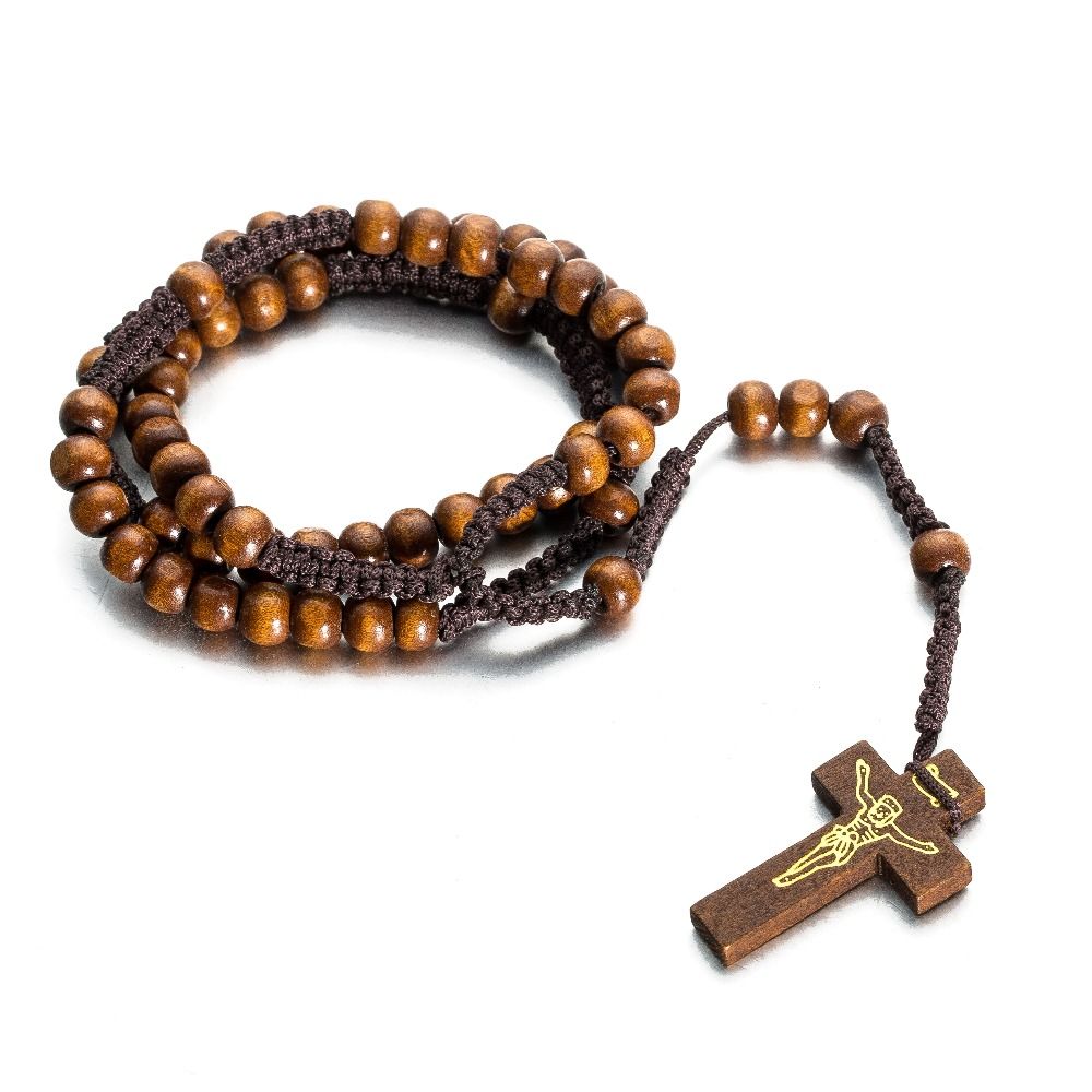 Whole Classic Hand Woven Beads Wooden Necklace Pray Whole Classic Hand Woven Beads Wooden Necklace Pray Rosary Religious Jewelry Gifts Silver