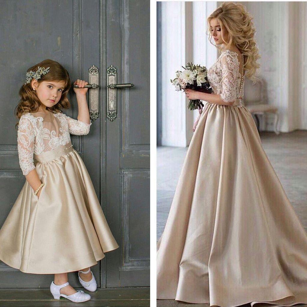 champagne girl dress