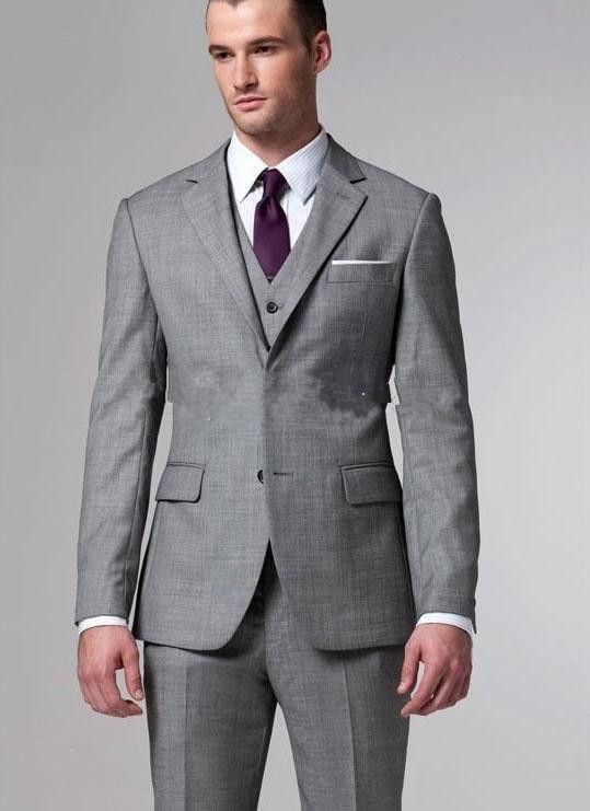 Acquistare Custom Made Grigio Uomo Abiti Da Sposa 3 Pezzi Vestito A Due  Bottoni Abiti Da Sposa In Lana Groom Tuxedo Suit Uomo Giacca + Pant + Gilet  Economico | Consegna Veloce