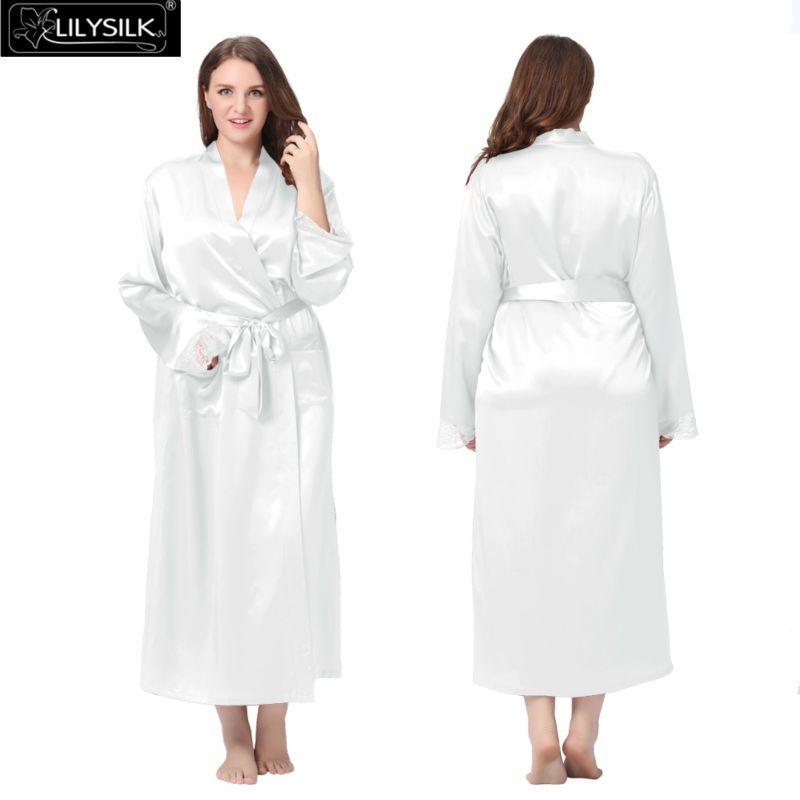 2018 wholesale lilysilk 100 pure silk robe female night women plus plus size silk robe