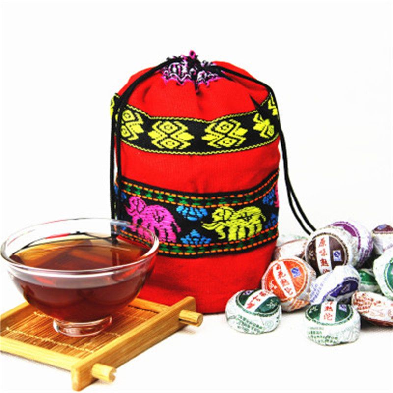 210 ~ 250g Ripe Puer thé Yunnan Top-10 e année types de différentes saveurs Puer thé noir bio Pu'er Vieux Arbre cru Cuit naturel Puer thé