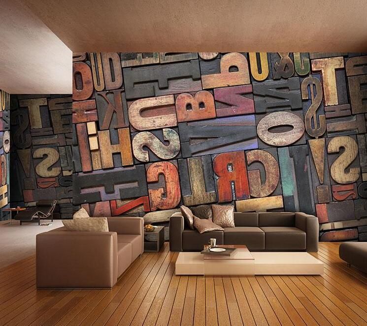 Vintage Letter Wallpaper Giant Fresco Retro Nostalgia Art Bar Living Vintage Letter Wallpaper Giant Fresco Retro Nostalgia Art Bar Living Room Stereo Symbol Canada 2019 From Weaving Web