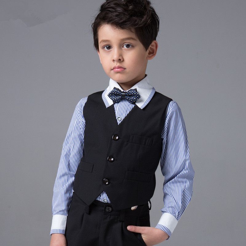 Baby Boys Formal Waistcoat Suit Outfit Wedding  Christening Bow Tie Tux Tweed