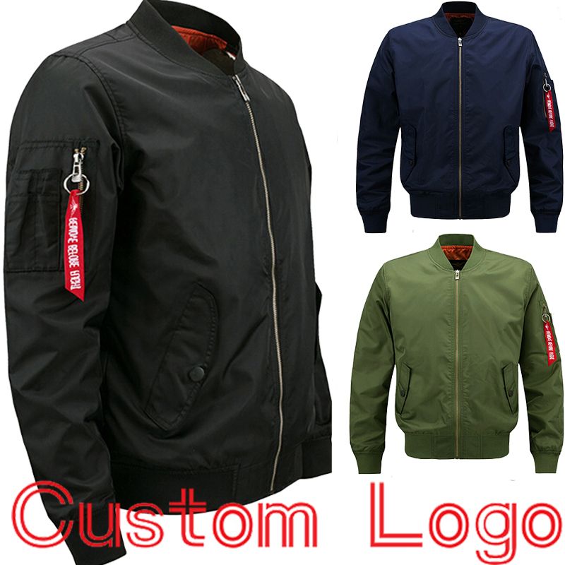 Winter Women Men Bomber Jacket Custom Logo Pilot Aviator Coat Plus Size ...