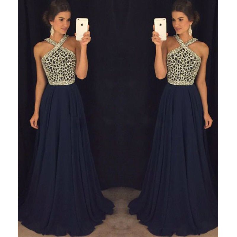 robe soirée bleu