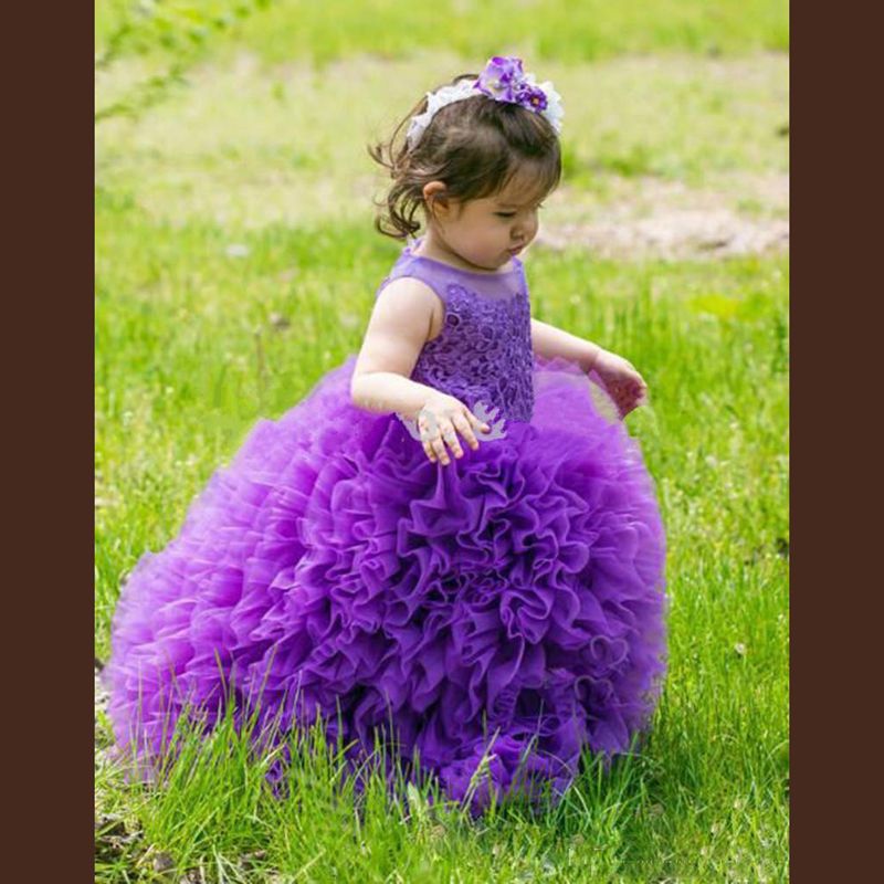 cute baby girl in purple dress