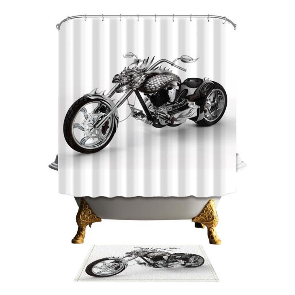 2018 New Halley Motorcycle Fashion Shower Curtains 180 180cm Home 2018 New Halley Motorcycle Fashion Shower Curtains 180 180cm Home Decoration Mildew Resistant Waterproof Polyester Fabric Curtain Low From Party8