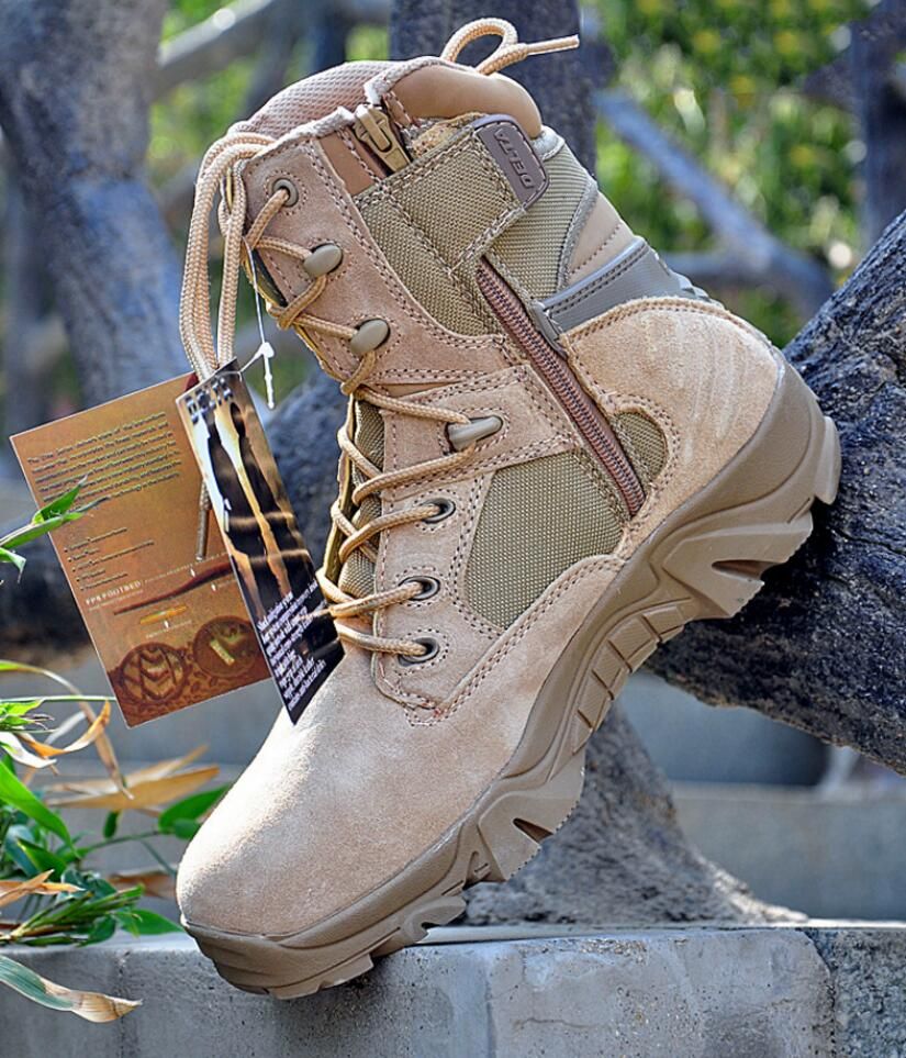Delta Men Military Tactical Boots Desert Combat Outdoor Army Hiking ...