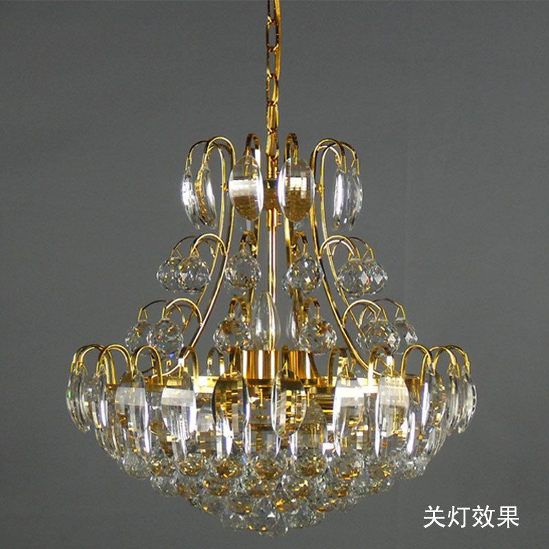 Luxury Chandeliers K9 Crystal Pendant Lamp Gold Chandelier Luxury Chandeliers K9 Crystal Pendant Lamp Gold Chandelier Lighting E14 Hanging Light For Bedroom Shade Copper