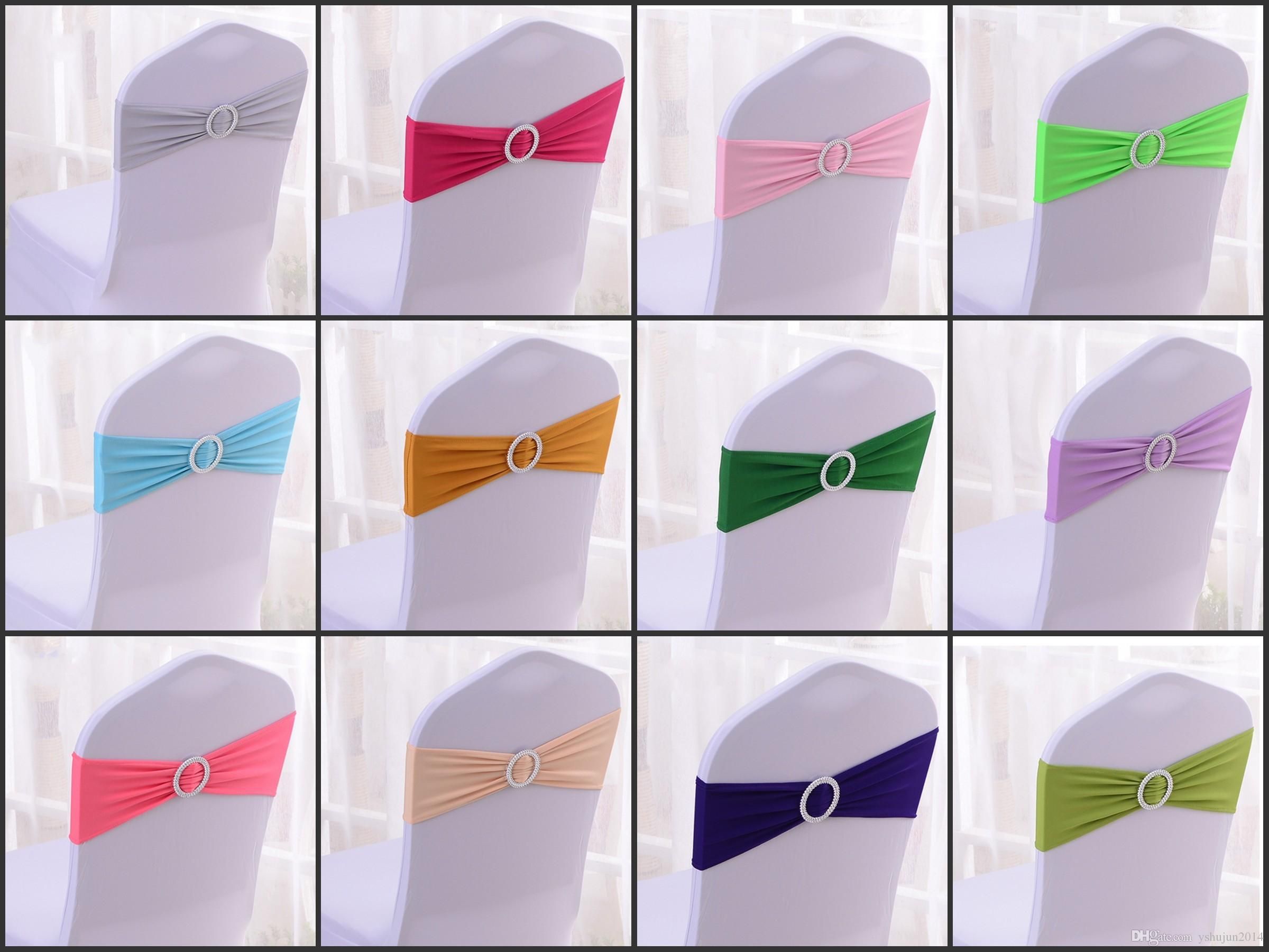 200 Blue Spandex Chair Sash Lycra Band With Buckle For Wedding Free Stretch Banquet Bands Elastic Bow