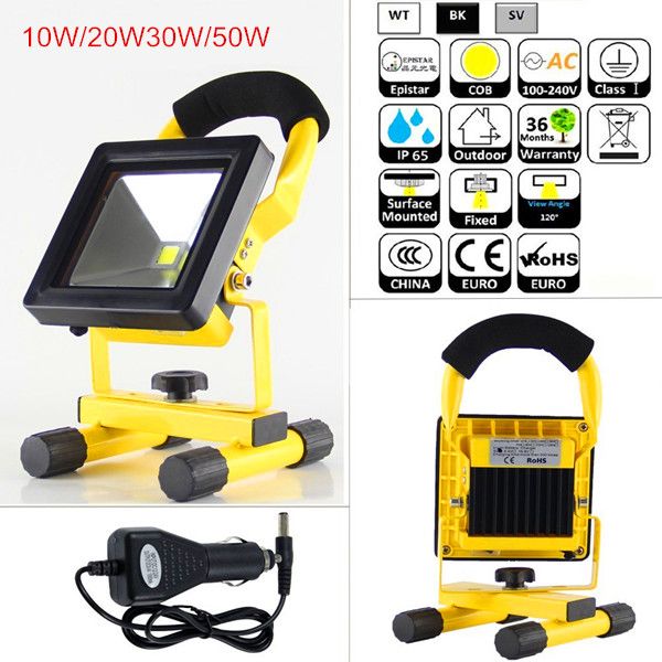 Battery Powered Rechargeable Led Floodlight 10w 20w 30w 50w Ip65 Battery Powered Rechargeable Led Floodlight 10w 20w 30w 50w Ip65 Outdoor Use Flood Work Lights Mini Camping Emergency Light Outside