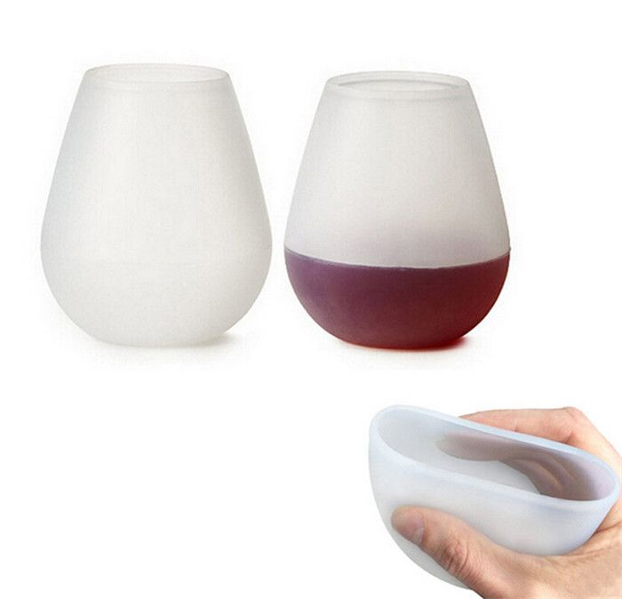 2021 New Arrivals Unbreakable Clear Rubber Wine Glass Silicone Cup