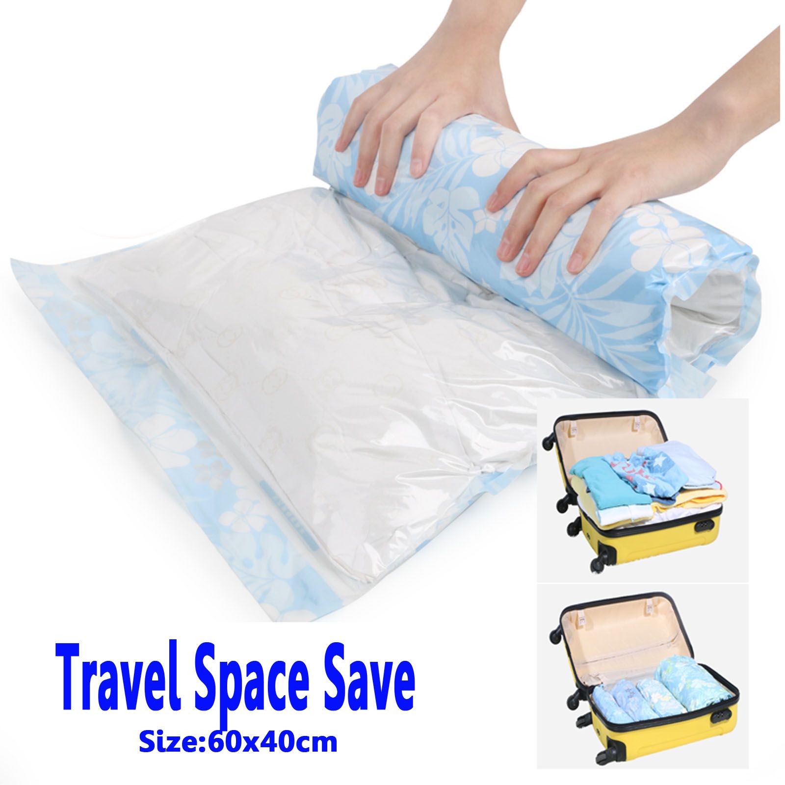 Best Travel Vacuum Compression Bag Zip Lock Bag Seal Roll Up Compression Camping Travel Home No ...