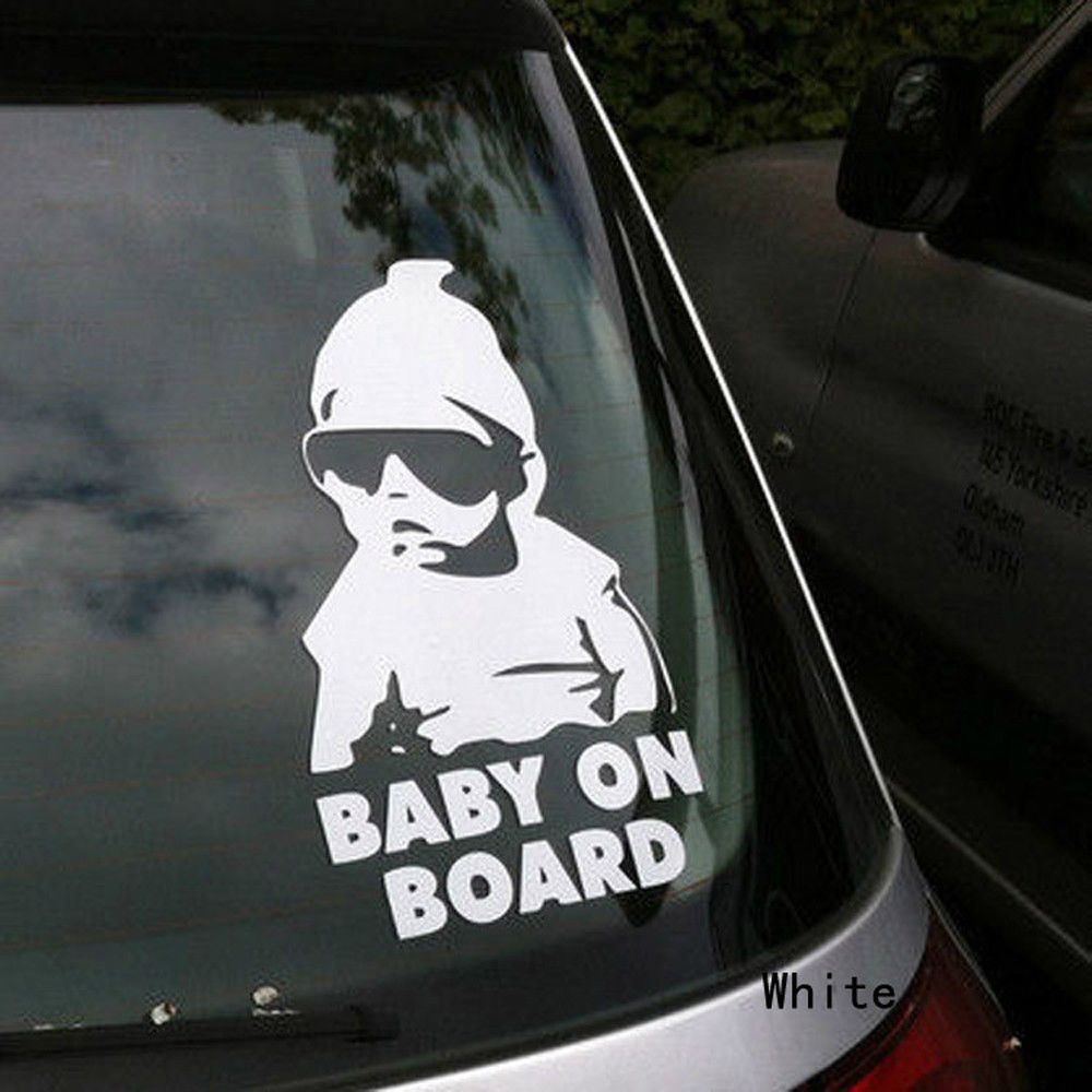 Baby On Board Sticker For Cars, Funny Carlos Babies Style Decal From The Hangover, Black And White Vinyl Decals, Self Adhesive Baby In Car Bumper Stickers - Foto 2