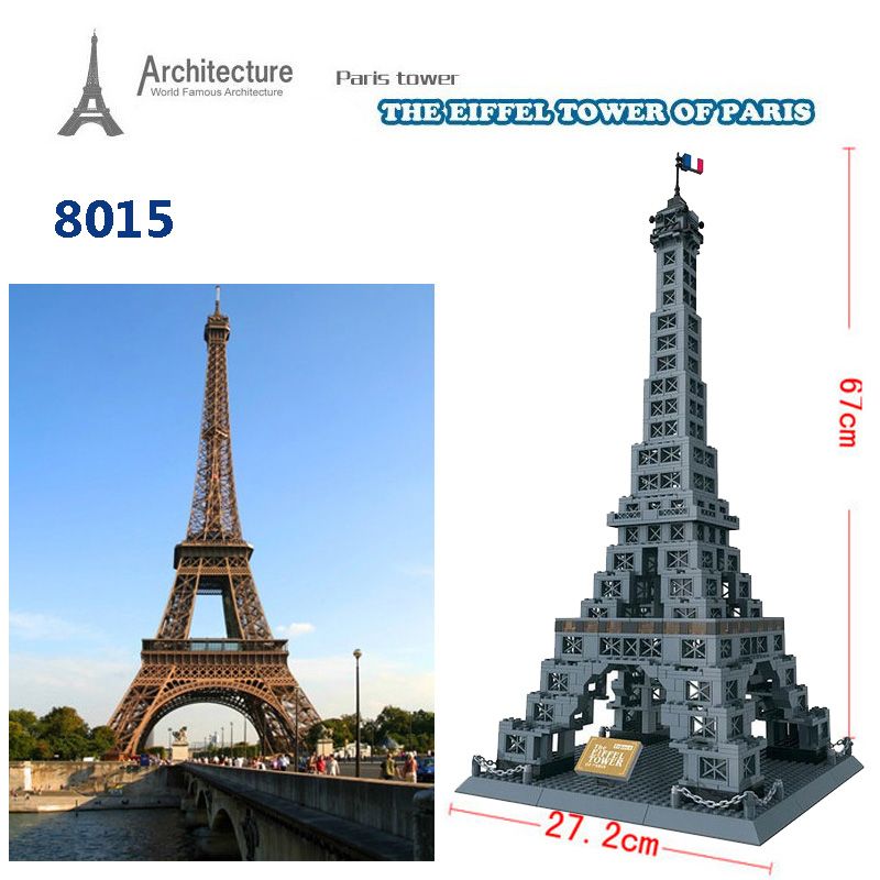 8015 THE EIFFEL TOWER OF PARIS Model Toy World Great Architecture Large
