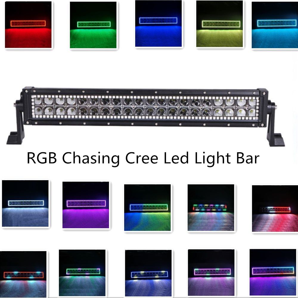 22 inch straight 120w cree led light bar rgb flow halo 22 inch color changing light bar