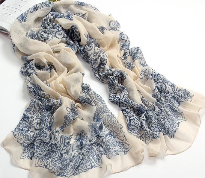 da donna Regalo di Natale modello Donna Sciarpa Blu VOLPE lunghe sciarpe